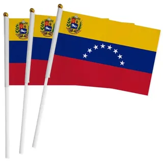 Pandiui23 20 Stück Venezuela Kurbel Flaggen, Venezuela Mini-Flagge tragbar, Flagge Venezuela, Kleine Flagge Venezuela, Mini-Flagge Venezuela, Flagge Venezuela, kleine Flagge Venezuela