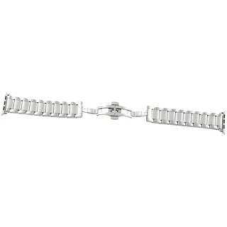 Glieder-Armband für Apple Watch 42 mm, Edelstahl, silbern