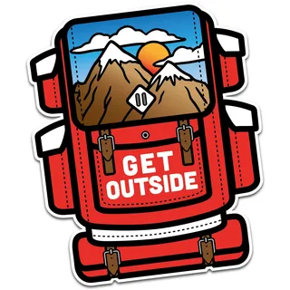 Nature Aufkleber Outdoor Abenteuer Wandern bergsteigen Camping Sticker für Gitarre Laptop Auto Fahrrad Wasserflasche wetterfest R181 (02 Get Outside)