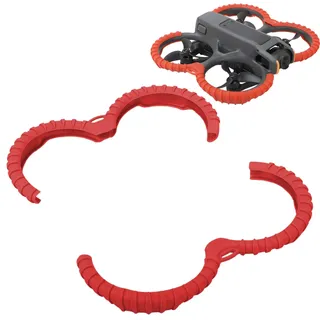 MotuTech Stoßfänger-Schutzringe für DJI Avata 2 TPU Guards für Propellerschutz Propeller Guard Zubehör (Rot – Schutzring für Stoßfänger)