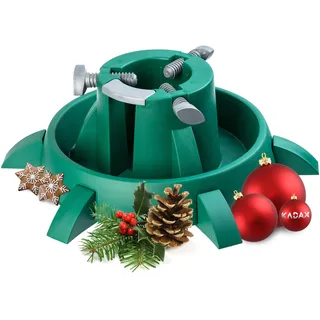 Kadax Weihnachtsbaumständer mit Wassertank, moderner Christbaumständer aus robustem Kunststoff für Bäume, Tannenbaumständer, Verschiedene Großen, stabil, grün (Baumhöhe bis 3m)