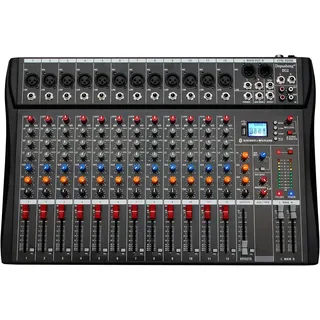 Depusheng DX12 DJ Sound Controller Interface mixer w/USB Drive for Computer Recording 12-Channel Studio Audio Mixer - XLR Microphone Jack, 48V Power, RCA Input/Output for Professional and Beginners