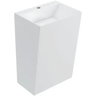 doporro Waschbecken Standwaschbecken Standsäule freistehend aus Mineral mit Nano Colossum, besonders leichte Reinigung weiß 55 cm x 85 cm x 42 cm