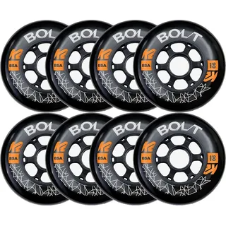 K2 Bolt 90 MM 85A 8-WHEEL PACK W ILQ 9 - Black – 30F3013