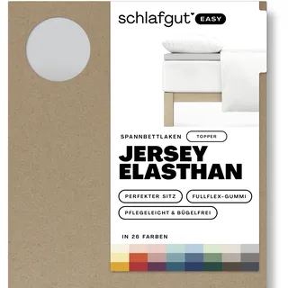 Easy Spannbettlaken für Topper Jersey Elasthan 90 x 190 - 100 x 220 cm gray light