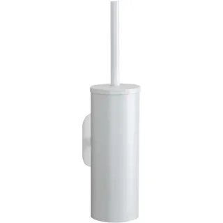 Wenko Turbo-Loc® WC-Garnitur Orea White matt, geschlossener Wand Toilettenbürstenhalter aus rostfreiem Edelstahl, 9 x 39,5 x 12,5 cm, Weiß