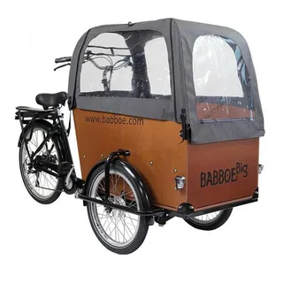 Babboe Regenverdeck Babboe grau für Big, Docril E-Bike Akku