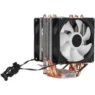 Akozon CPU-Kühler für LGA 775 1155 1156 1366 2011 Direktkontakt-Technologie Präziser Luftstrom Lüfter Geräuscharm Hervorragende Wärmeableitung Sechs Röhren RGB 3-poliger