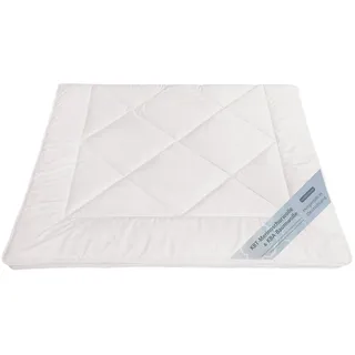 franknatur Naturhaarbettdecke Ganzjahresdecke Natalia, Füllung: 100% Schurwolle, Bezug: 100% Baumwolle kbA, Ganzjahres-Bettdecke mit Bio-Merinowolle beige 140 cm x 220 cm