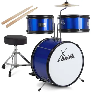 XDrum Junior KIDS Schlagzeug inkl. Schule Blau