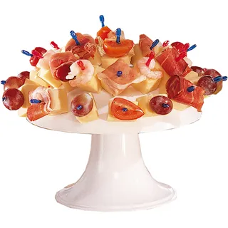 RUCO Servierplatte RUCO, weiß, H:14cm Ø:17cm, Kunststoff, Servierplatten, Servierplatte, Partypilz mit 32 Spießen - 2er Set
