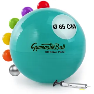 PEZZI Original Standard-Gymnastikball in und Größen, grüne Pumpe,  ̃ 65 cm