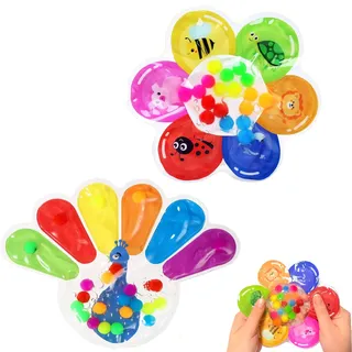 JOYVOVO 2Pcs Sensorik Spielzeug, Color Sorting Fidget Toy zum Sortieren der Farben, Sensorisches Fidget Spielzeug für Autismus, Anti Stress Montessori Spielzeug Baby Sortierspiel zum Zählen Sortieren