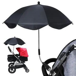 Universal Sonnenschirm Kinderwagen, 360° verstellbar & abnehmbar, Kinderwagen Sonnenschirm 66cm Durchmesser, Baby Kinderwagen Regenschirm, Sonnenschutz für Kinderwagen