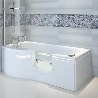 HAK SKALI Badewanne mit Tür 167,5 x 85 cm (Komplett-Set)