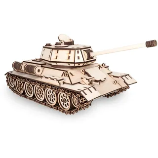 EWA EcoWoodArt 3D Holzpuzzle für Jugendliche und Erwachsene - Mechanischer Panzer T-34 Modell - DIY-Bausatz, Selbstmontage