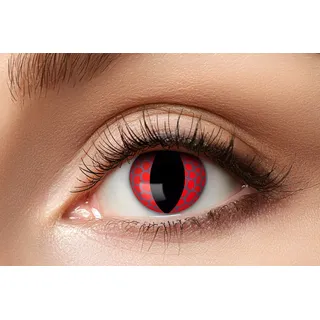 Eyecatcher 84078841-756 - Farbige Kontaktlinsen, 1 Paar, für 12 Monate, Rot, Karneval, Fasching, Halloween