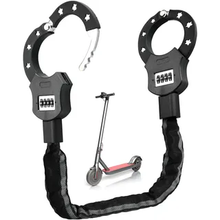 TLGREEN E Scooter Schloss mit Zahlencode, Zahlenschloss für E Scooter | 6mm-Kettenglied Handschellenschloss, 93cm Hochsicherheits-Schlösser, für E Scooter/Fahrräder/E-Bike/Motorrad