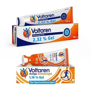 Voltaren Schmerzgel forte 23,2 mg/g Gel mit Diclofenac & Actigo 1% 180+100 g