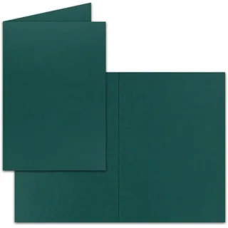 50x Falt-Karten DIN A6 in Petrol - 10,5 x 14,8 cm - Blanko - Doppel-Karten - 225 g/m2