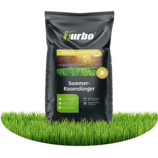 Turbogrün Rasendünger Sommer 20kg, gesunder Rasen verdrängt Moos, Ideal im Sommer, geeignet für Streuwagen, staubarmes Granulat, Rasen dünger, Rasenpflege