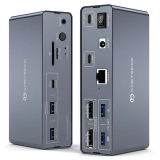 DGYBDFC USB C KVM Switch Docking Station 2 Laptop 2 Monitore 4K120Hz DP USB-C DockingStation SST/MST USBC Dock mit Dual Displayport/Ethernet/10Gbps USBC/USBA 3.2/USBA 3.0/SD/microSD Kartensteckplätze