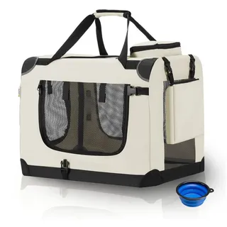 Juskys Hundebox Auto faltbar 34 x 50 x 36 cm Beige