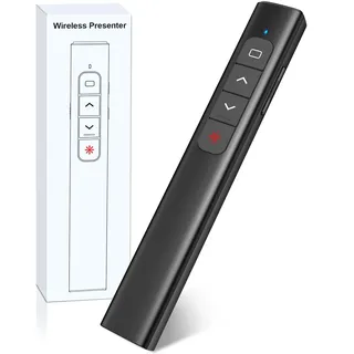 Presenter Presentation Pointer, 2 in 1 USB und Typ-C-Empfänger Powerpoint Fernbedienung mit Lautstärke Erhöhen Verringern und Hyperlink, 2.4 GHz Kabellos Pointer für Präsentationen für Windows/PPT