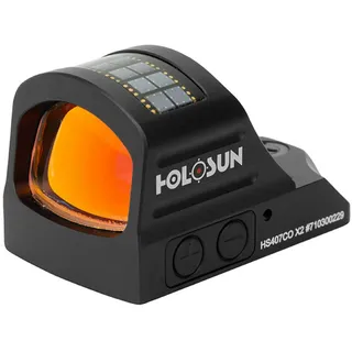 Holosun HS407CO-X2 Offenes Reflex Rotpunktvisier, 8MOA Kreis Absehen, Solarzelle, schwarz, 70152364