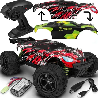 Overmax Auto 1:18 schwarz/rot/grün