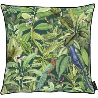 APELT Dekokissen APELT "Amazonia" Gr. 1, grün (grün, gemustert), B:46cm L:46cm, Baumwolle, Dekokissen_Sitzkissen_Kissenhüllen, Kissenhülle ohne Füllung, 1 Stück