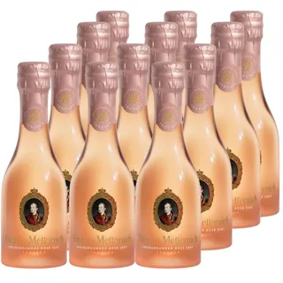 Fürst von Metternich Rosé Sekt Trocken (12 x 0,2 l) Hochwertiger Rosé Piccolo aus hellgekelterten Spätburgunder-Weinen, in praktischer Kleinflasche, aus ausgewählten deutschen Weinbaugebieten