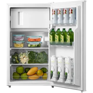 Comfee RCD80WH3(E) Kühlschrank mit Gefrierfach/ 80L Kleiner Kühlschrank/mit 12 L Gefrierfach/ -18 °C bis -8 °C/ 4-Sterne-Gefrierschrank-Bewertung/Inverter-Kompressor/Weiß [Energieklasse D]