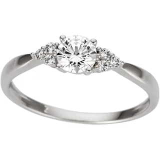 Fingerring FIRETTI "Schmuck Geschenk Gold 333 Damenring Goldring" Gr. 16, weiß (weißgoldfarben, kristallweiß), Fingerringe, Damen, 16, Weißgold 333, 1,9mm, Fingerring, mit Zirkonia (synth.)