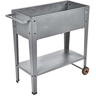 Hochbeet Metall 75 x 35 x 80 cm Silber