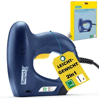 Rapid Elektrotacker E-tac für Klammern Typ 140 und Nägel Typ 8 | Leichtes, ergonomisches Design; Sicherheitskontakt, für Klammern Typ 140, 6-14mm; für Nägel Typ 8, 15mm