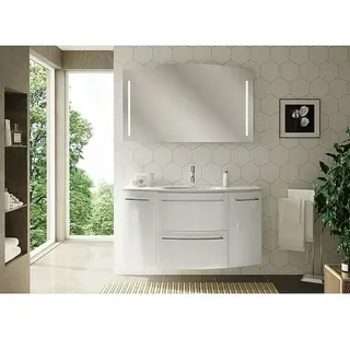 Camargue Swing Badmöbel-Set SW1210W  (Gesamtbreite Badmöbel: 120 cm, Weiß, Hochglänzend, 3 -tlg.)