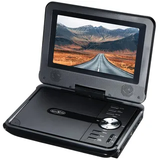 REFLEXION DVD7002N LCD-Monitor mit DVD-Player, Stereo, Akku, 7 Zoll (17,7 cm) USB, SD-Slot, 12V Auto-Adapter, 180 Grad drehbar/klappbar, Elektronisches Antischocksystem