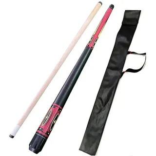 YWRU 120CM Billard Queue Mit Queue Koffer, 47 Zoll Handgefertigter Ahorn 1/2 Stück Professional Billard Pool Queue 12mm Spitze(Color:rot)