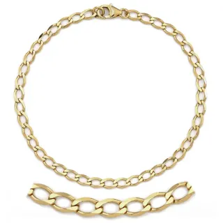 FIRETTI Goldarmband FIRETTI "Schmuck Geschenk Gold 333 Armkette Panzerketten" Gr. 19, gold (gelbgoldfarben), Armbänder, Damen, 19, Gelbgold 333, Goldarmband, Made in Germany