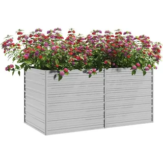 vidaXL Garten-Hochbeet verzinkter Stahl rechteckig 160 x 80 x 77 cm Silber 