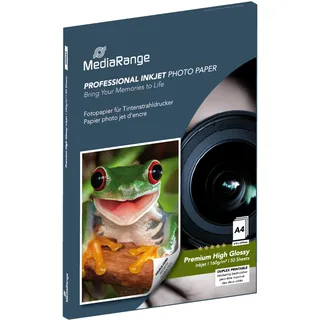 MediaRange Hochglanz Fotopapier A4 hochglänzend 160 g/m2 50 Blatt