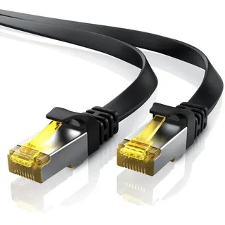 Primewire LAN-Kabel CAT.7, RJ-45 (Ethernet), CAT 7 Flachband U/FTP Gigabit Netzwerkkabel 10 Gbit/s Patchkabel - 15m