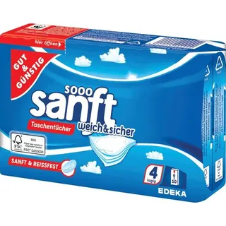 Edeka Taschentücher 4-lagig aus 100% Frischzellstoff, weißes Tissue 4311536083068 Edeka