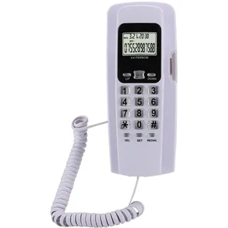 Wandmontiertes Telefon, Telefon mit Schnur Anruferkennung Festnetztelefon für das Home Office des Hotels mit Unterstützung für DTMF/FSK für Hintergrundbeleuchtung der