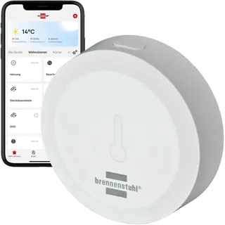 Brennenstuhl Connect Zigbee Temperatur- und Feuchtigkeitssensor TFS CZ 01 Drinnen Freistehend Kabellos