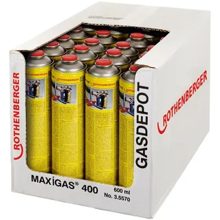 Rothenberger Maxigas 400-Gaskartusche, 600Ml, Gewinde-Anschluss