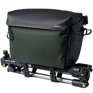 llano Kamera-Umhängetasche für DSLR/spiegellose Kameras, kompakte Crossbody-Kameratasche mit verstellbarem Riemen für Canon für Nikon für Sony Mirrorless, Für 1 Kamera, 2 Objektive und Zubehör (Grün)