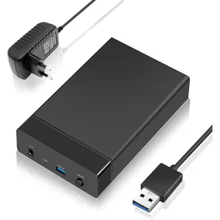 Glitfix Externes Festplattengehäuse 3.5, 16 TB externer Speicher, große Kapazität, USB 3.0 Festplatte 5 Gbps Übertragungsgeschwindigkeit, unterstützt UASP, für 2,5 & 3,5 Zoll SATA I/II/III HDD externe