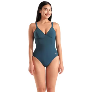 Arena Damen Women's Lara Shapewear Soft Curve Back C Cup One Piece Swimsuit Badeanzug, Mangrove, 40 - 40